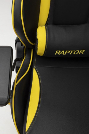 Живые фото Кресло Akshome Raptor (Раптор) черный+желтый
