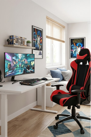 Живые фото Кресло Everprof Lotus S4 красный/черный