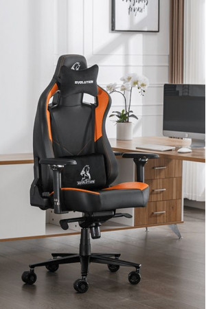 Живые фото Кресло Evolution Project A Black/Orange черный/оранжевый