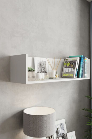 Живые фото Полка открытая навесная ДОМУС ПН008 (100*25*14) белая