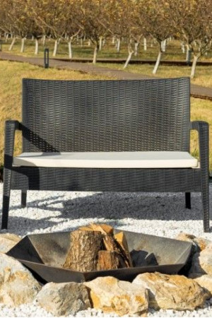 Живые фото Стул садовый RATTAN OlaDom антрацит