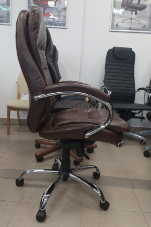 Живые фото Кресло SitUp MIDO сhrome (экокожа Brown)