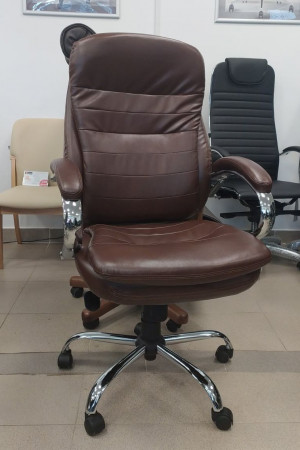 Живые фото Кресло SitUp MIDO сhrome (экокожа Brown)