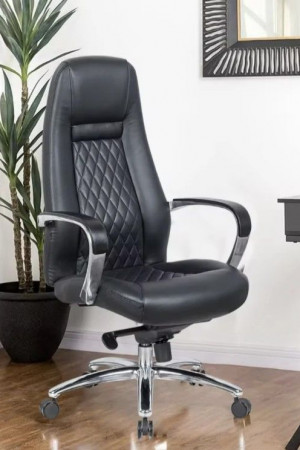 Живые фото Кресло SitUp SICILY chrome (экокожа Black)