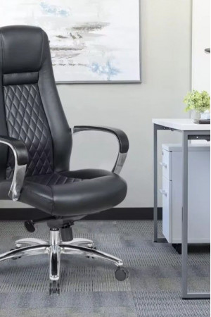 Живые фото Кресло SitUp SICILY chrome (экокожа Black)