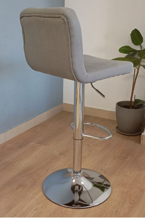 Живые фото Стул барный SitUp KEONI сhrome (ткань Gray)