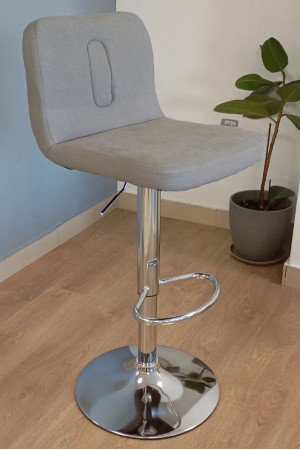Живые фото Стул барный SitUp KEONI сhrome (ткань Gray)