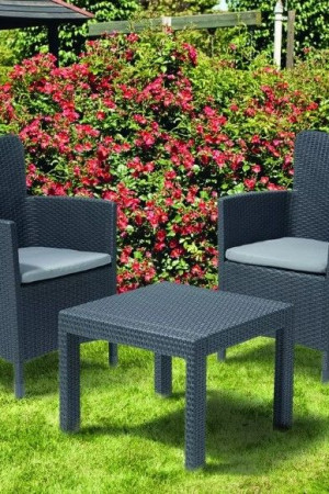 Живые фото Набор мебели Salvador Balcony Set графит