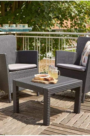 Живые фото Набор мебели Salvador Balcony Set графит