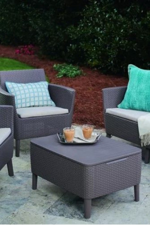 Живые фото Набор садовой мебели Salemo 2-sofa set графит