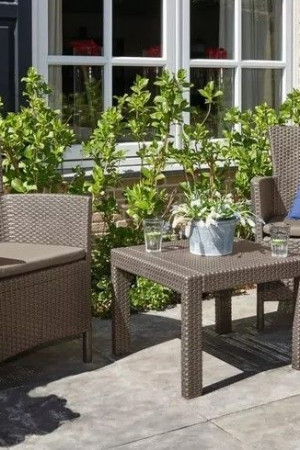 Живые фото Набор мебели Rosario balcony set капучино