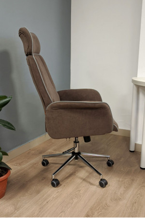 Живые фото Кресло офисное TetChair Charm ткань коричневый