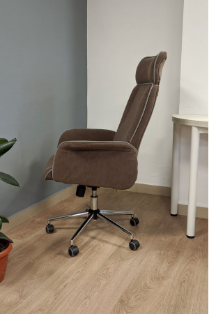 Живые фото Кресло офисное TetChair Charm ткань коричневый