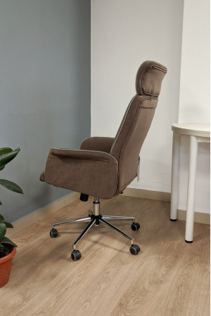 Живые фото Кресло офисное TetChair Charm ткань коричневый