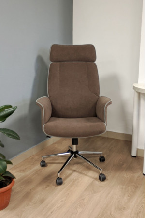 Живые фото Кресло офисное TetChair Charm ткань коричневый