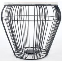 Стол журнальный HALMAR ADRIANNA белый мрамор/черный купить в Минске Стол журнальный HALMAR ADRIANNA белый мрамор/черный купить в Минске