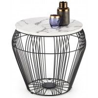 Стол журнальный HALMAR ADRIANNA белый мрамор/черный купить в Минске Стол журнальный HALMAR ADRIANNA белый мрамор/черный купить в Минске