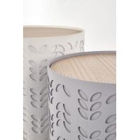 Комплект HALMAR ALBA (2 стола журнальных) белый матовый и серый матовый купить в Минске Комплект HALMAR ALBA (2 стола журнальных) белый матовый и серый матовый купить в Минске