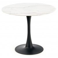Стол обеденный Halmar Ambrosio (Амбросио) 90*90 белый мрамор/черный
