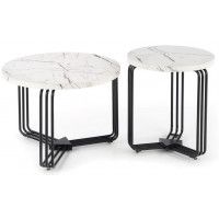 Стол журнальный HALMAR ANTICA M белый мрамор/черный купить в Минске Стол журнальный HALMAR ANTICA M белый мрамор/черный купить в Минске