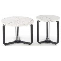 Стол журнальный HALMAR ANTICA M белый мрамор/черный купить в Минске Стол журнальный HALMAR ANTICA M белый мрамор/черный купить в Минске