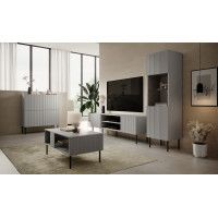 Комод Halmar Asensio KM-2 светло-серый/черный купить в Минске