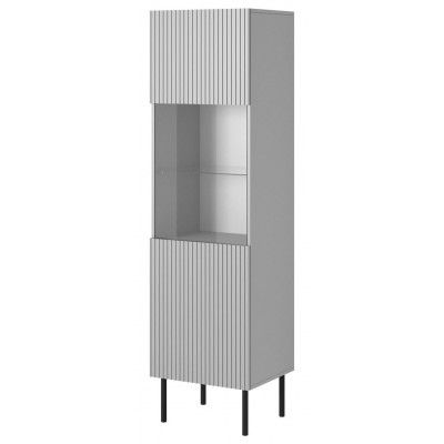 Шкаф-витрина Halmar Asensio светло-серый/черный купить в Минске