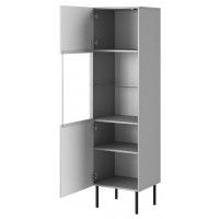 Шкаф-витрина Halmar Asensio светло-серый/черный купить в Минске