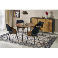 Стол обеденный Halmar Barry (Барри) 105*105 орех/черный купить в Минске