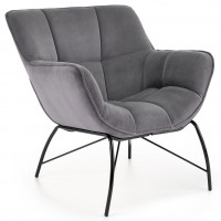 Кресло Halmar BELTON (Белтон) ткань серый/черный