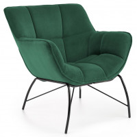 Кресло Halmar BELTON (Белтон) ткань темно-зеленый/черный