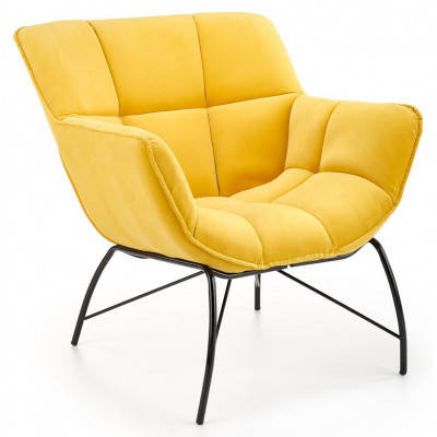 Кресло Halmar BELTON (Белтон) ткань желтый/черный купить в Минске