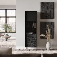 Шкаф-витрина Halmar Bullet черный/золотой купить в Минске Шкаф-витрина Halmar Bullet черный/золотой купить в Минске