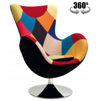 Кресло Halmar BUTTERFLY (Баттерфляй) PATCHWORK разноцветный/хром Кресло Halmar BUTTERFLY (Баттерфляй) PATCHWORK разноцветный/хром