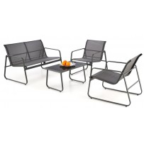 Комплект садовой мебели Halmar CONOR (софа + 2 кресла + стол журнальный) темно-серый/светло-серый
