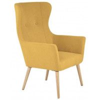 Кресло Halmar COTTO (Котто) горчичный/натуральный