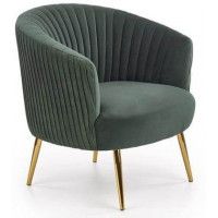Кресло Halmar CROWN (Кроун) темно-зеленый/золотой