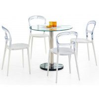 Стол обеденный Halmar Cyryl (Сирил) 80*80 бесцветный/хром