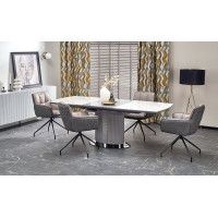 Стол обеденный Halmar Dancan (Данкан) (160-220)*90 белый мрамор/серый/черный купить в Минске Стол обеденный Halmar Dancan (Данкан) (160-220)*90 белый мрамор/серый/черный купить в Минске