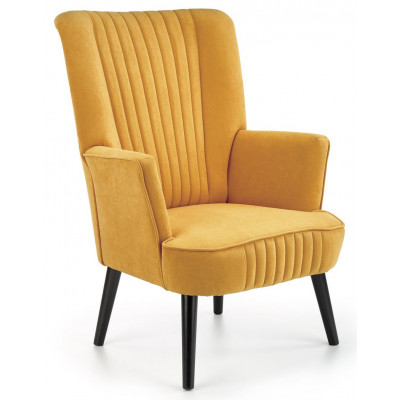 Кресло Halmar Delgado (Дельгадо) велюр горчичный/черный купить в Минске