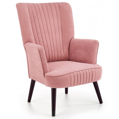 Кресло Halmar Delgado (Дельгадо) велюр розовый/черный купить в Минске