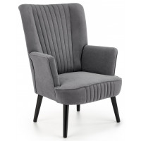 Кресло Halmar Delgado (Дельгадо) велюр серый/черный