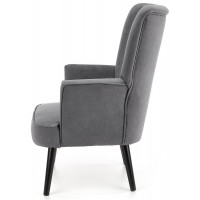 Кресло Halmar Delgado (Дельгадо) велюр серый/черный купить в Минске