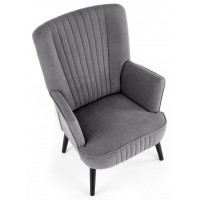 Кресло Halmar Delgado (Дельгадо) велюр серый/черный купить в Минске
