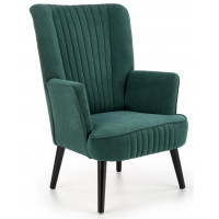 Кресло Halmar Delgado (Дельгадо) велюр темно-зеленый/черный