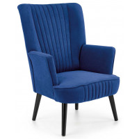 Кресло Halmar Delgado (Дельгадо) велюр темно-синий/черный