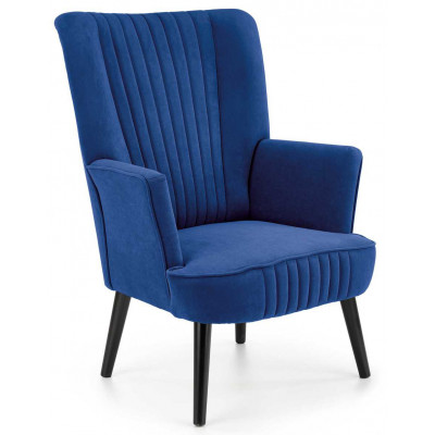 Кресло Halmar Delgado (Дельгадо) велюр темно-синий/черный купить в Минске