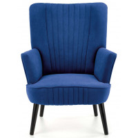 Кресло Halmar Delgado (Дельгадо) велюр темно-синий/черный купить в Минске