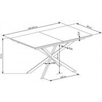 Стол Halmar DIESEL раскладной (1600-2000)*900*760 белый мрамор/темно-серый/черный купить в Минске