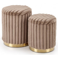 Комплект HALMAR FIDO (2 пуфа) капучино/золотой